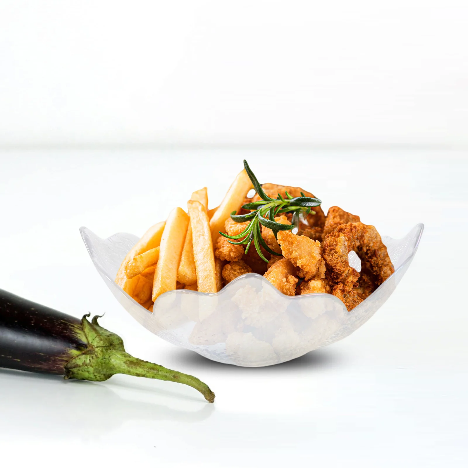 

Creative Irregular Glass Bowl Lily Shape Decorative Serving Bowl for Salad Fruit Dessert Breakfast Kitchenware