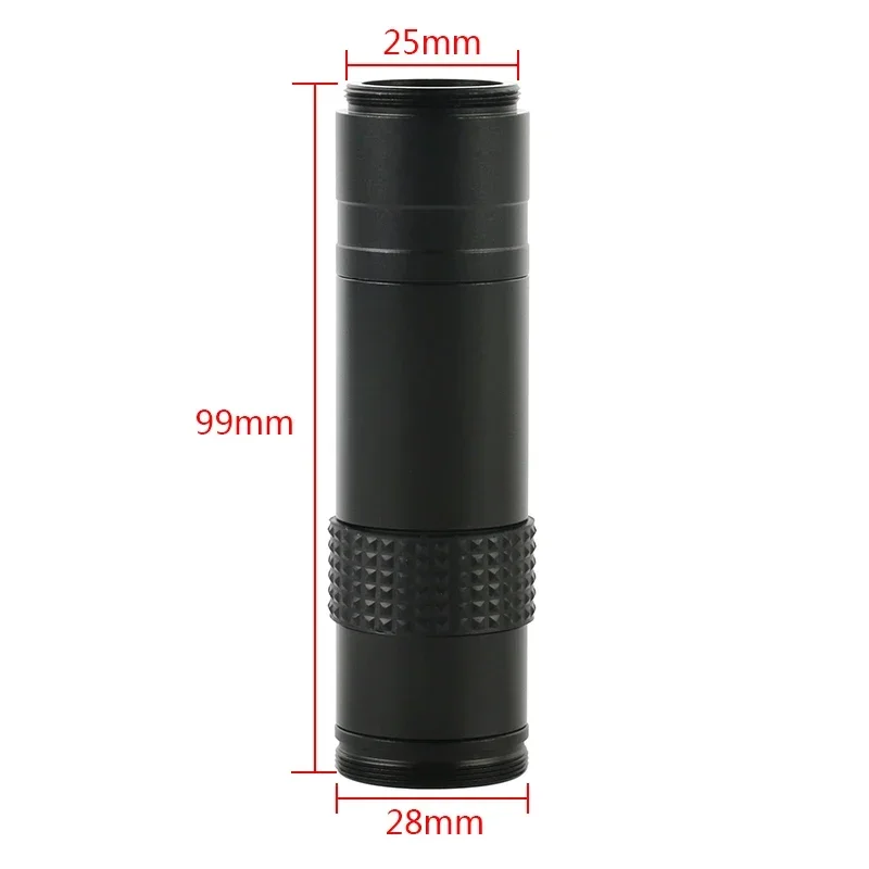 1-130X Zoom C-mount Long Focus Lens 40/50mm Adapter Ring For Industry Phone Repaired PCB Solder Digital Microscope Camera