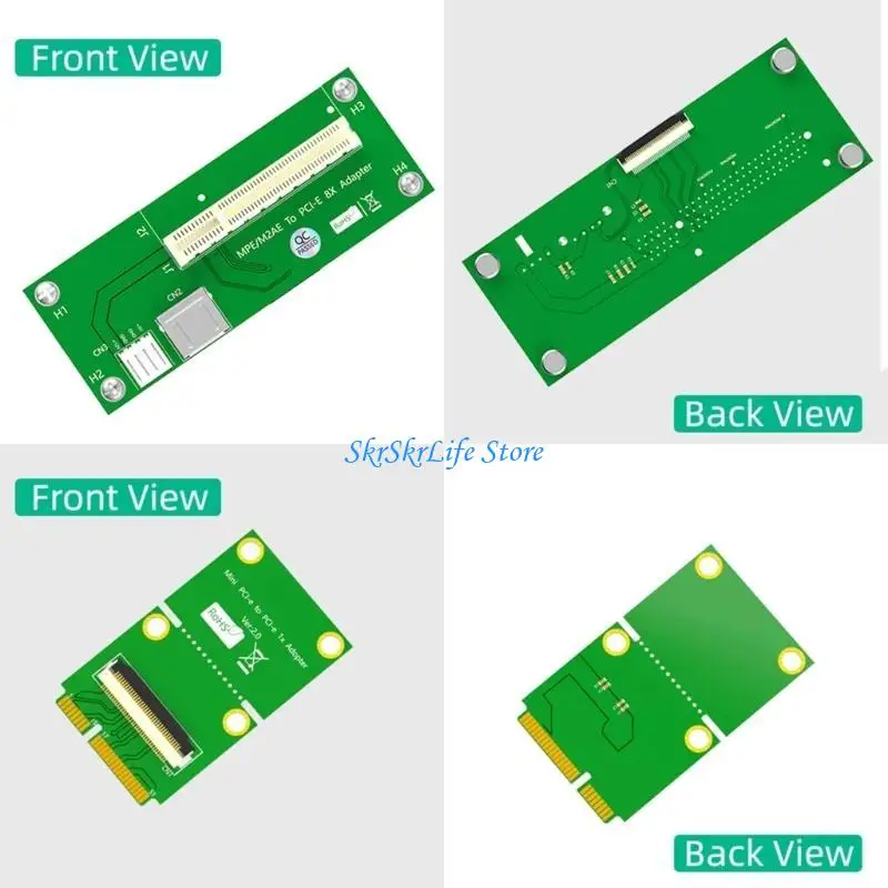 

E65E Mini PCI-E to PCI Express Slot USB 2.0 Riser Board with FPC Extension Cable 4Pin Power Pad Vertical Instal