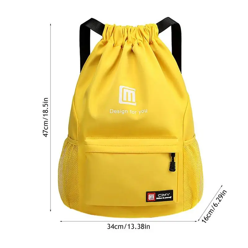 Draw String Back Bag Sport Gym Sackpack Sports Equipment Backpack Multi Pocket Gym Sackpack Waterproof For Yoga Camping Travel