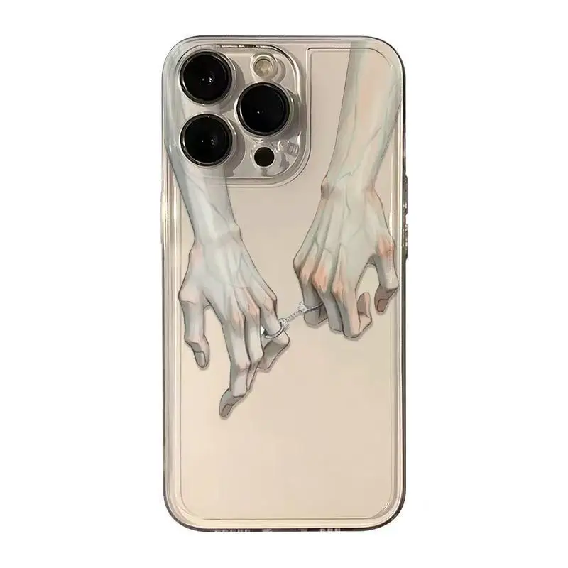 Чехлы для телефонов с парной ручкой для iPhone 16, 15, 14, 13 Pro Max 13 12 Mini 8 7 Plus 12 ProMax, мягкий прозрачный чехол