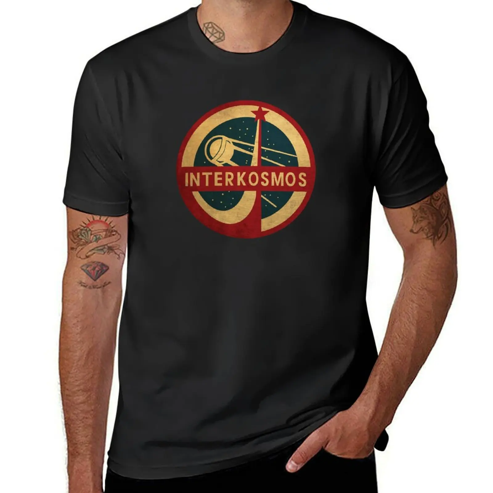 Vintage Interkosmos space program Sputnik Satellite T-Shirt customs design your own new edition mens tall t shirts