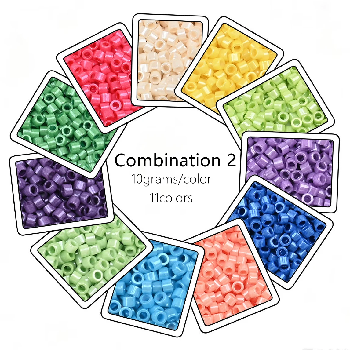 13750 Stück/Set 2 mm große japanische Glasperlen, zylindrische Perlen für die Schmuckherstellung, Halskette, Armband, DIY-Zubehör, 11 Farben – Detail 7
