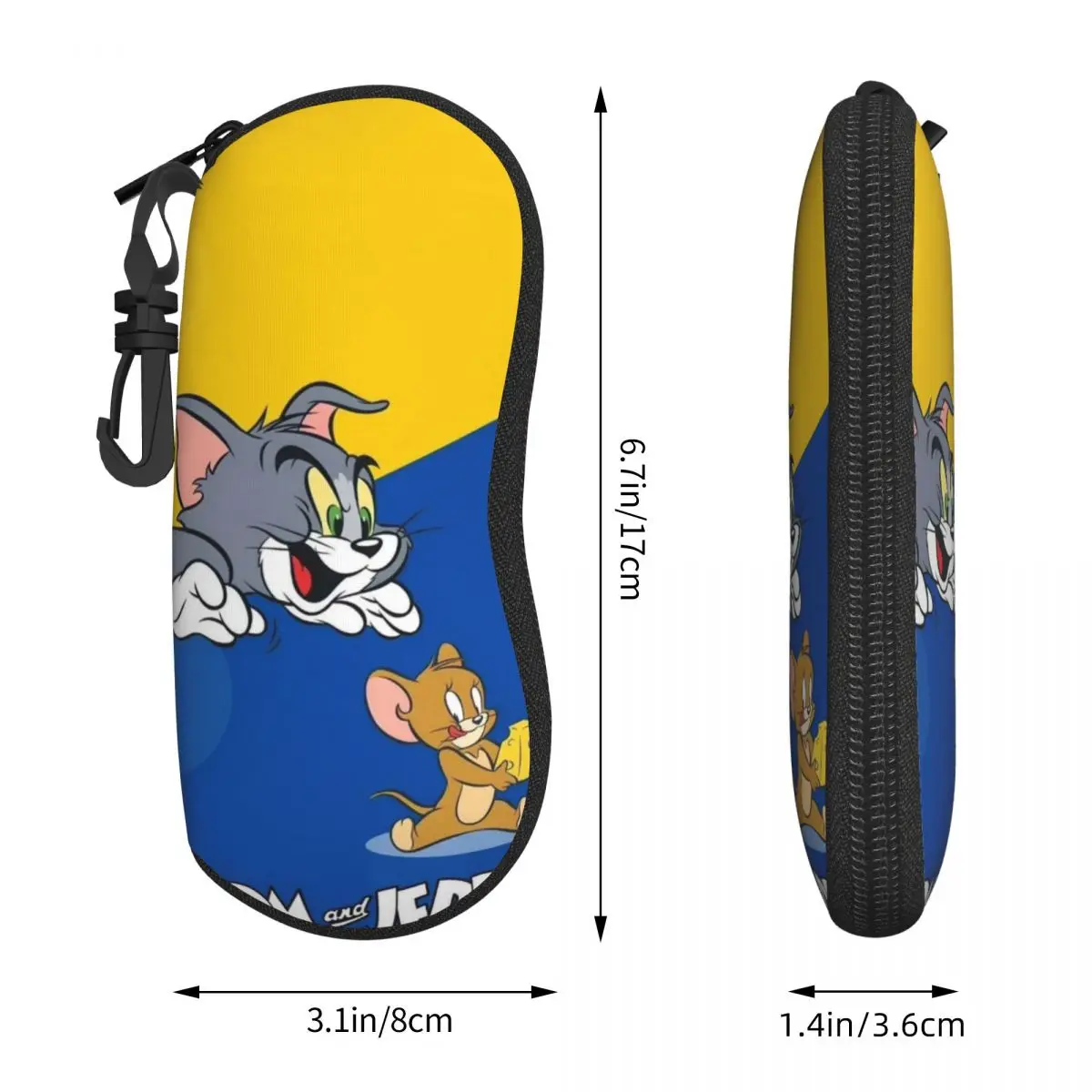 Ultralekkie, miękkie etui na okulary Tom And Jerry - kompaktowe i przenośne etui na okulary do użytku w podróży, szkole i codziennym