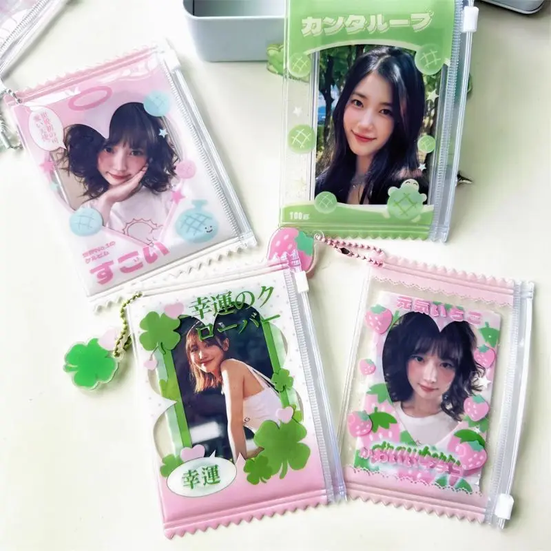 1pcs Cute Transparent Shiny Candy Bag Korean Card Sleeves Holder INS Photocard Holder Card Films Game Cards Protector