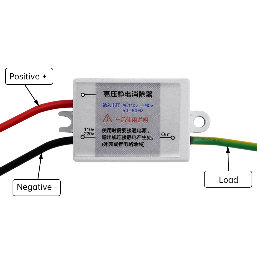 AC 110-220V eliminatore elettrostatico dispositivo di rimozione dell\'elettricità statica ad alta tensione generatore di ioni negativi scaricatore