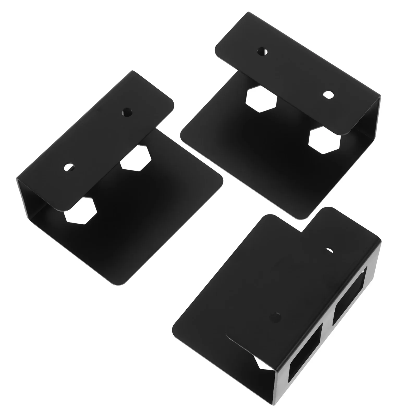 

3 Pieces Black Under Desk Laptop Stand Keyboard Holder Metal Storage Rack for Notebook Computer Cable Box Network
