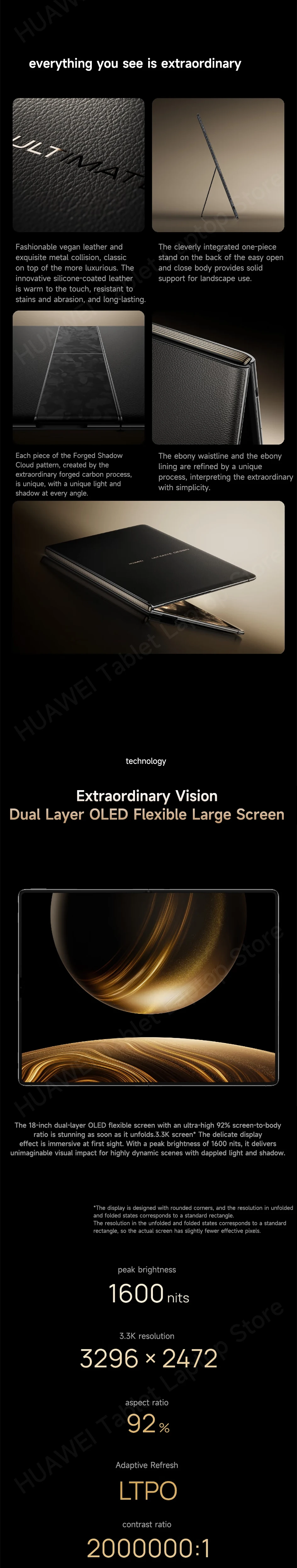 2025 Laptop/Tablet HUAWEI MateBook Fold ULTIMATE DESIGN HarmonyOS 5 CPU Kirin X90 18-inch PaperMatte Touchscreen OLED 1440Hz