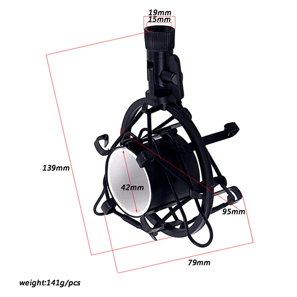 

Sa18 Metal Condenser Mic Holder M Size Black Shockmount Spider Bracket Microphone Stand Mount Anti Vibration Recording Studio