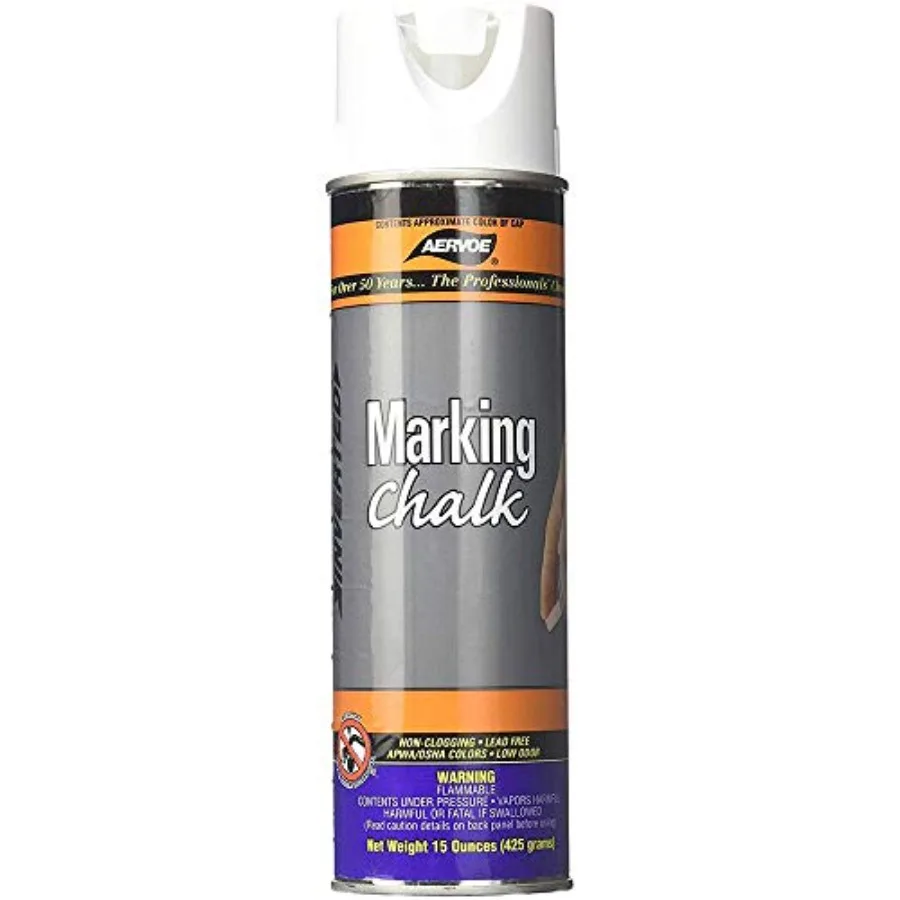 

215 15 oz White Non-Clogging Temporary Upside-Down Marking Spray Chalk