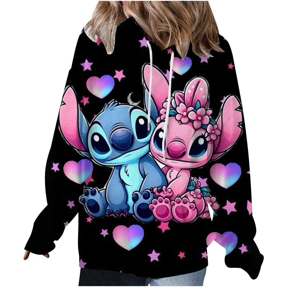 جديد 2026 ديزني ستيتش نمط المرأة هوديي الخريف/الشتاء المرأة عادية البلوز البلوز الملابس هوديي الشارع المتضخم #6