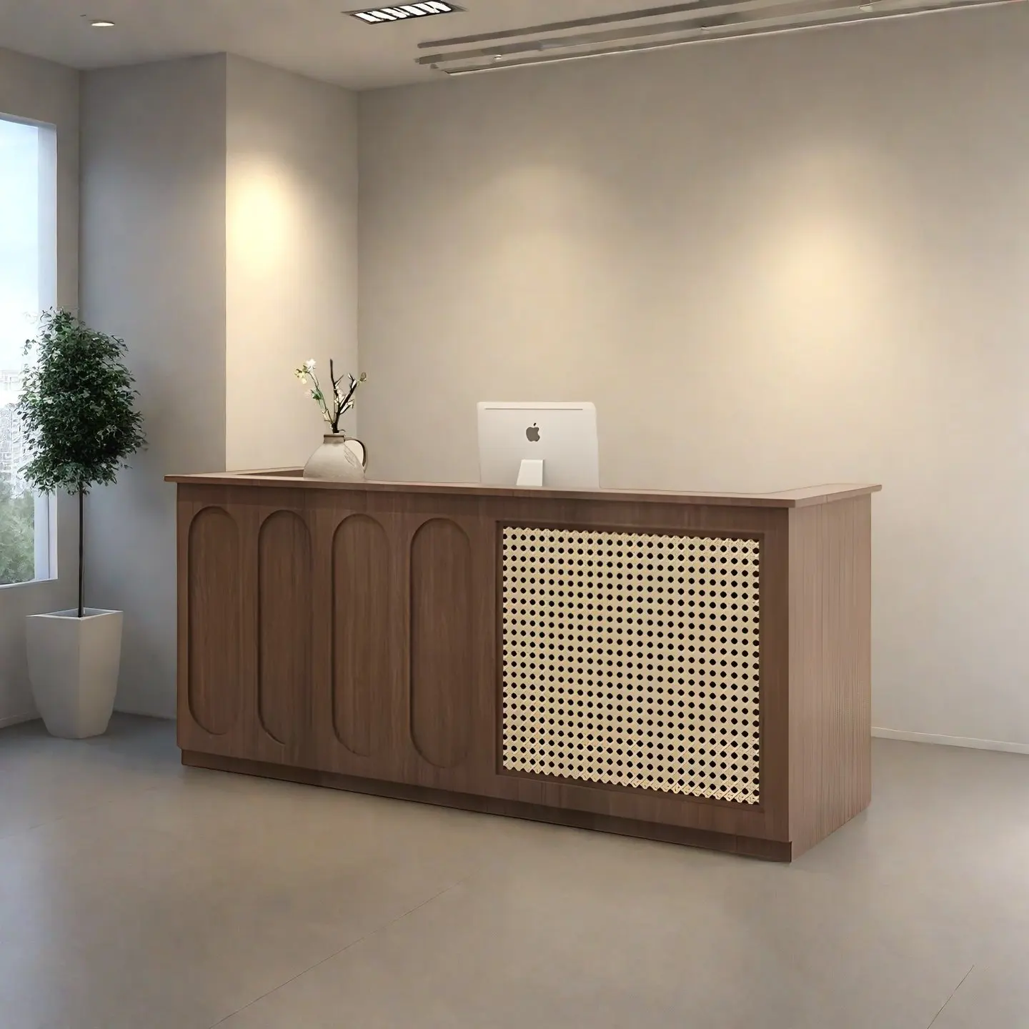 

Entrance Tables Reception Desk Modern Wooden Business Luxury Reception Desk Office Counter Empfangs Theke Commercial Furniture