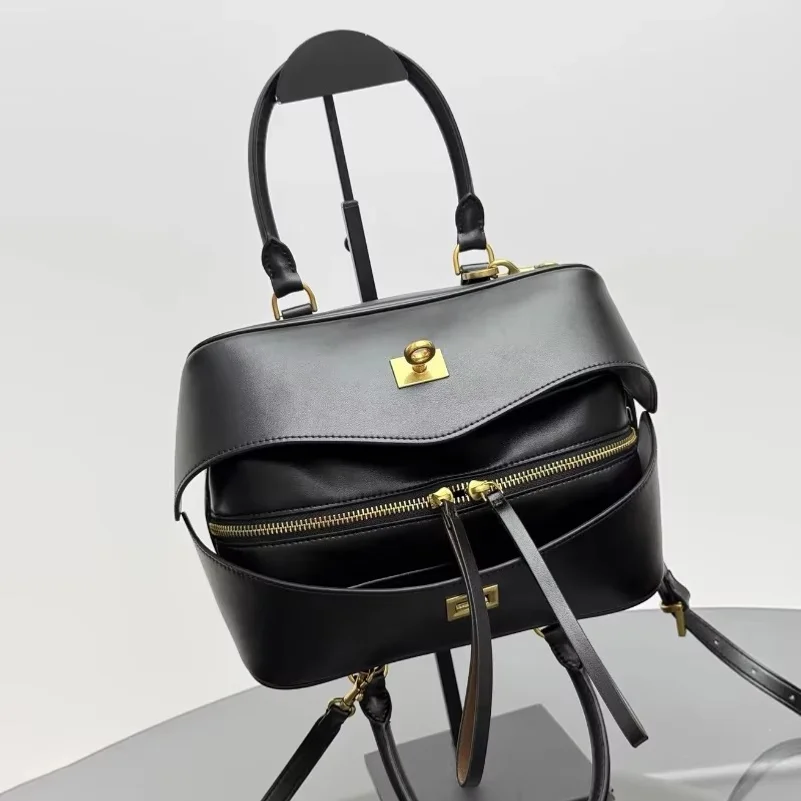 Fashion Brand Designer Small Bowling style Shoulder Bags Women Genuine Leather Elegant Handbags 2027 New High Street Girls Bag