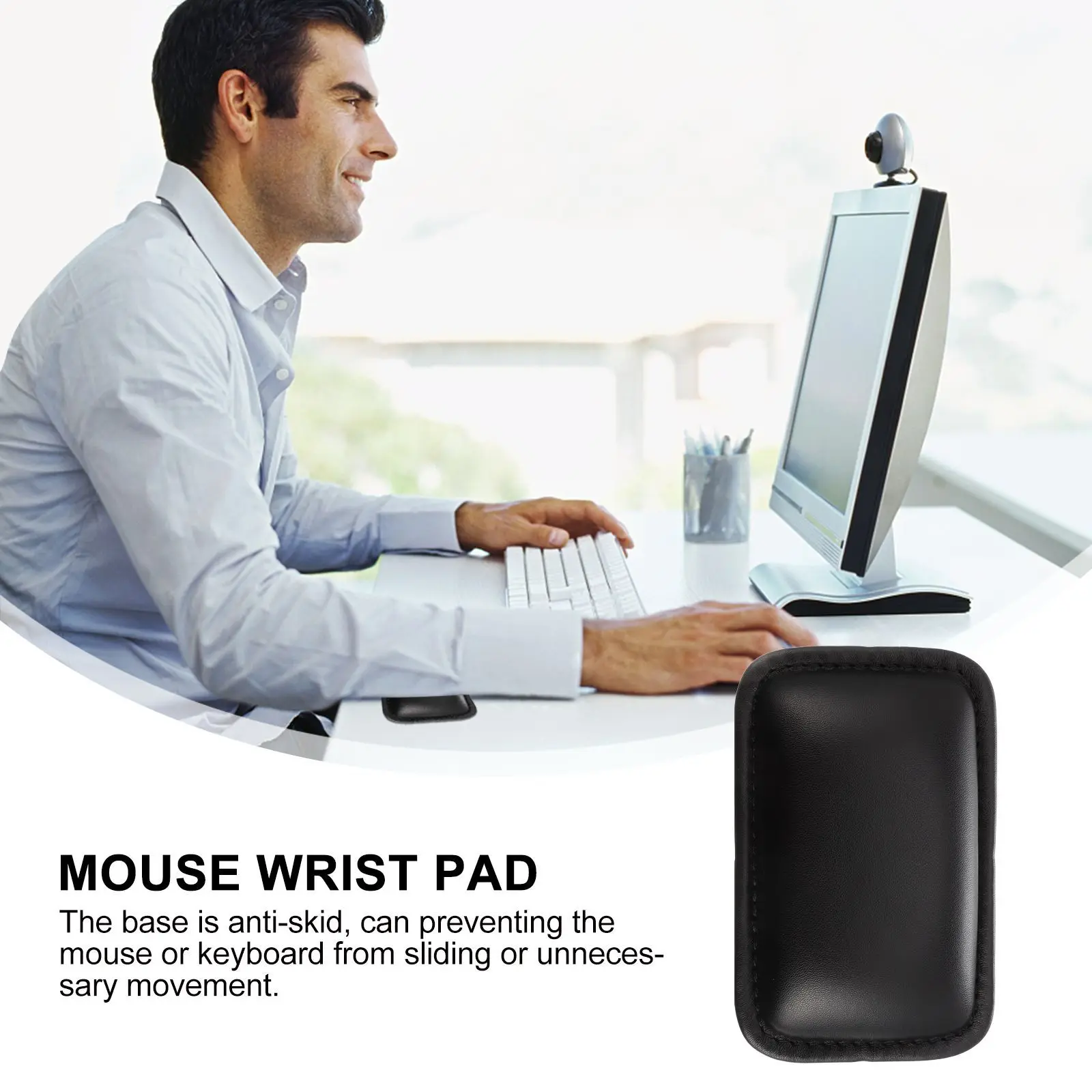 

2Pcs Computer Mouse Wrist Rest Support Pad Mat Lightweight Nonslip for Home Office Traveling Gift Choice for Family