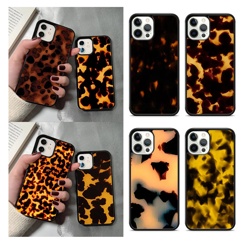 Tortoise Shell Pattern Phone Case For iPhone 14 15 16 13 12 Mini Max Cover For Apple 11 Pro Max 8 7 Plus SE2020 Coque