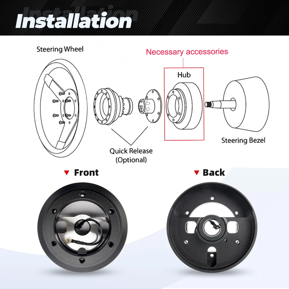MUGE-171H الألومنيوم 6 الترباس سباق عجلة القيادة مهايئ توزيع ل 2007-2018 جيب رانجلر JK QR066