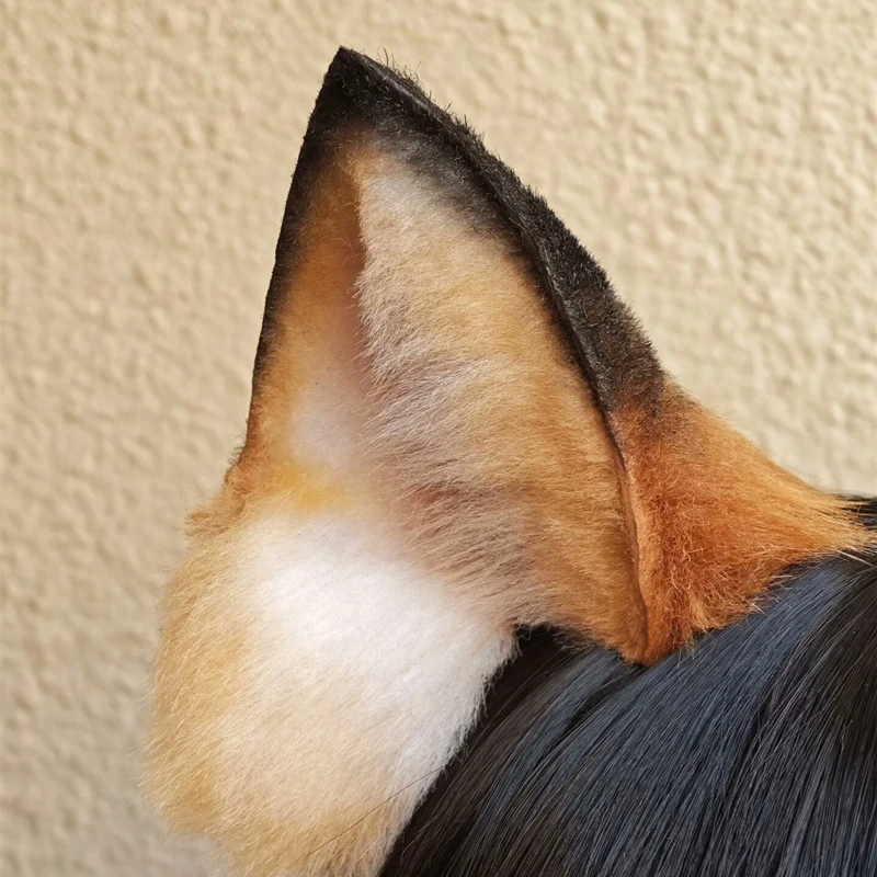 Customized Handmade Halloween Christmas Party Cosplay Prop Simulation Animal Ear Beast Wolf Cat Fox Ears Hairhoop Headwear