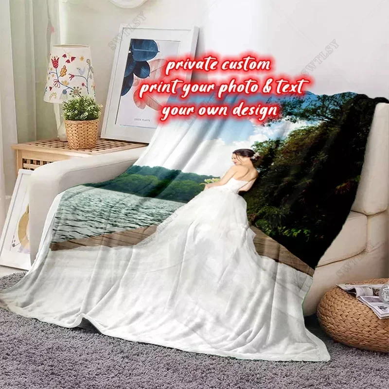 

Custom Blanket Flannel Blanket Personalized Photo Fleece Blankets for Sofa or Bed Gift Customized DIY Print on Dropshipping