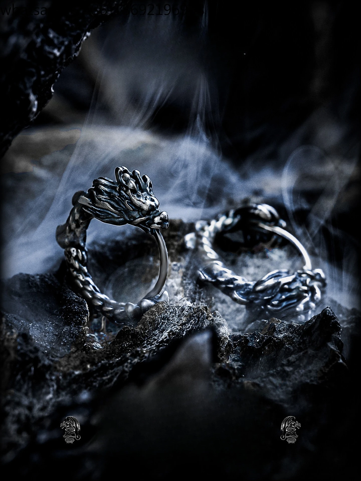 [Candle Dragon] Dark Wind 925 Silver Earrings Men's Year of The Dragon Earrings Niche Ears Captive Ears