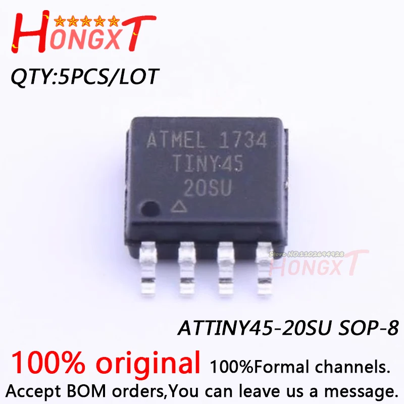 5PCS 100% NEW ATTINY45-20SU  SOP-8.Chipset