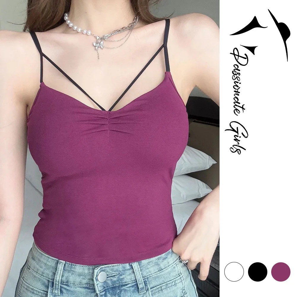 Roupa de menina quente retro camisola diária casual wear preto todos os jogos casual sutiã superior bustier tecido microelticidade