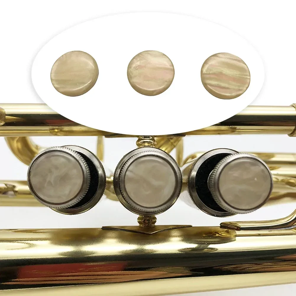 SPORTFUNSF Pack Of 3 Trumpet Valve Finger Button Top Cap Replacements For Trumpeters Buttons Snap Piston Buckle Brass Instrument