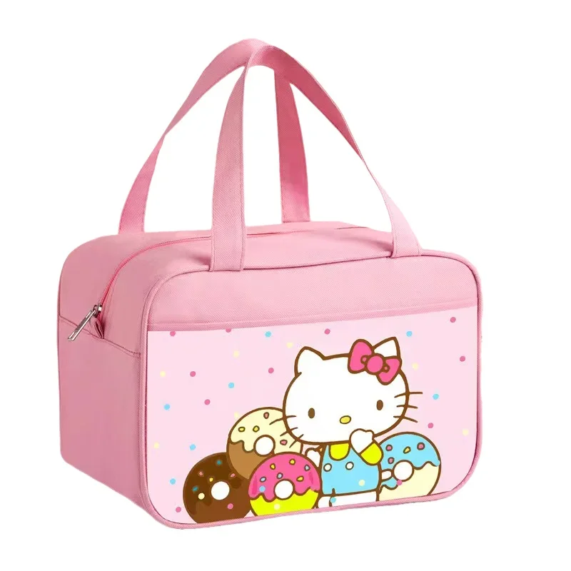 بو صندوق غداء كبير حقيبة عازلة Kuromi طالب المحمولة أكسفورد القماش طبقة مزدوجة مقاوم للماء النفط واقية فتاة وجبة حقيبة