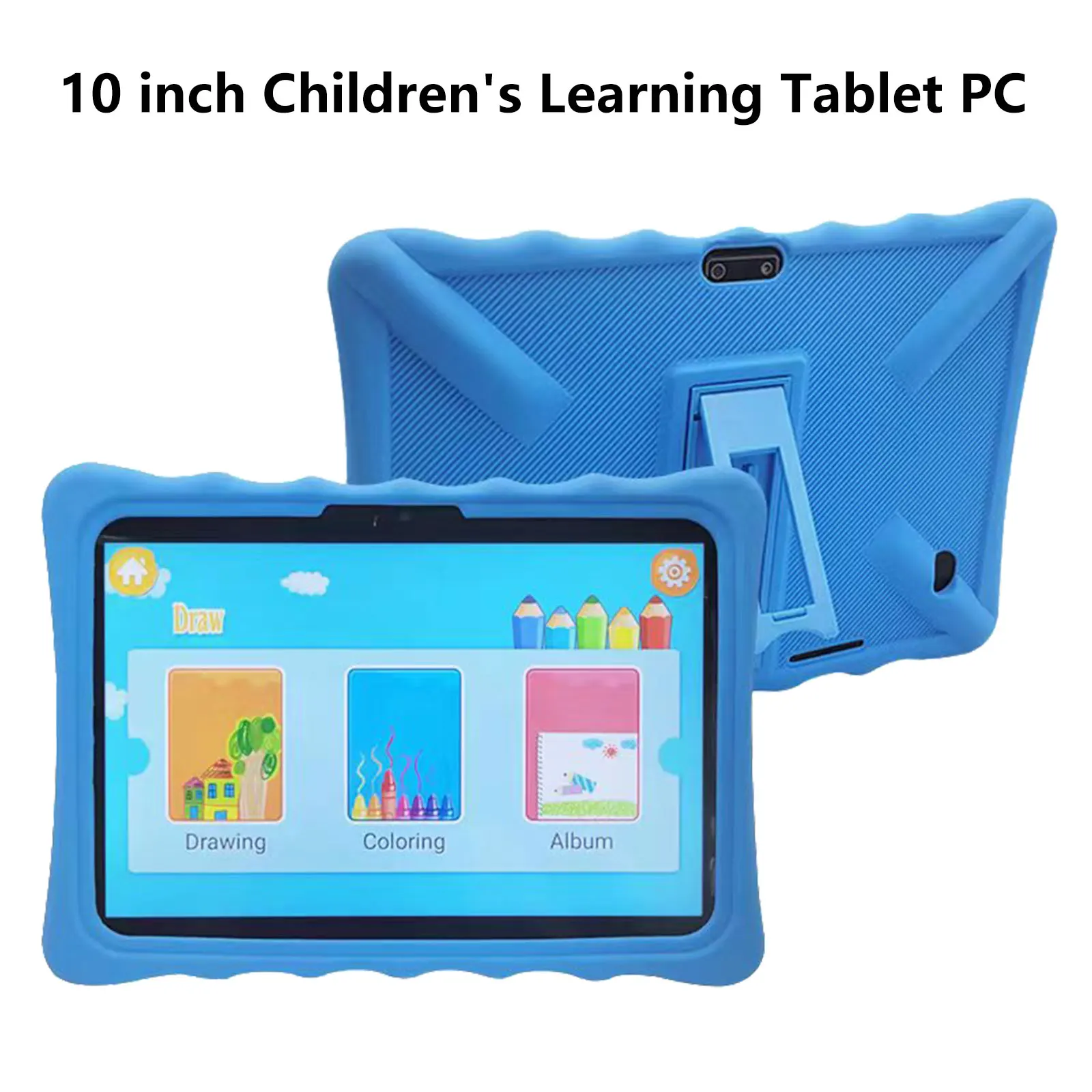 Kids Android 12 Tablet 10inch HD 1280x800 Screen Android Quad Core 4GB 64G WIFI 4000mAh Learning Children Tablet Drop-proof Case