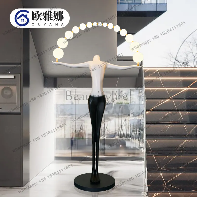 Modern humanoid art sculpture creative home FRP large decorative figure ornament