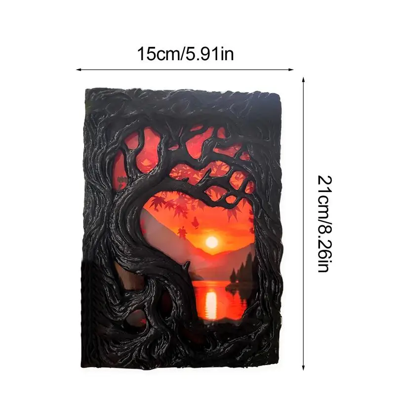 Notebook Cover 3D Notebook Protective Case Scratch-Proof 3D Embossed Maple Leaf A5 Journal Cover For Drawing Business Meeting