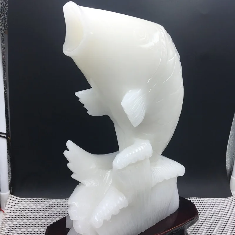 Afghan Jade Fish Ornament - A Gift for Every Year - Wholesale Hand-Carved Goldfish Jade Decorative Gifts and Crafts