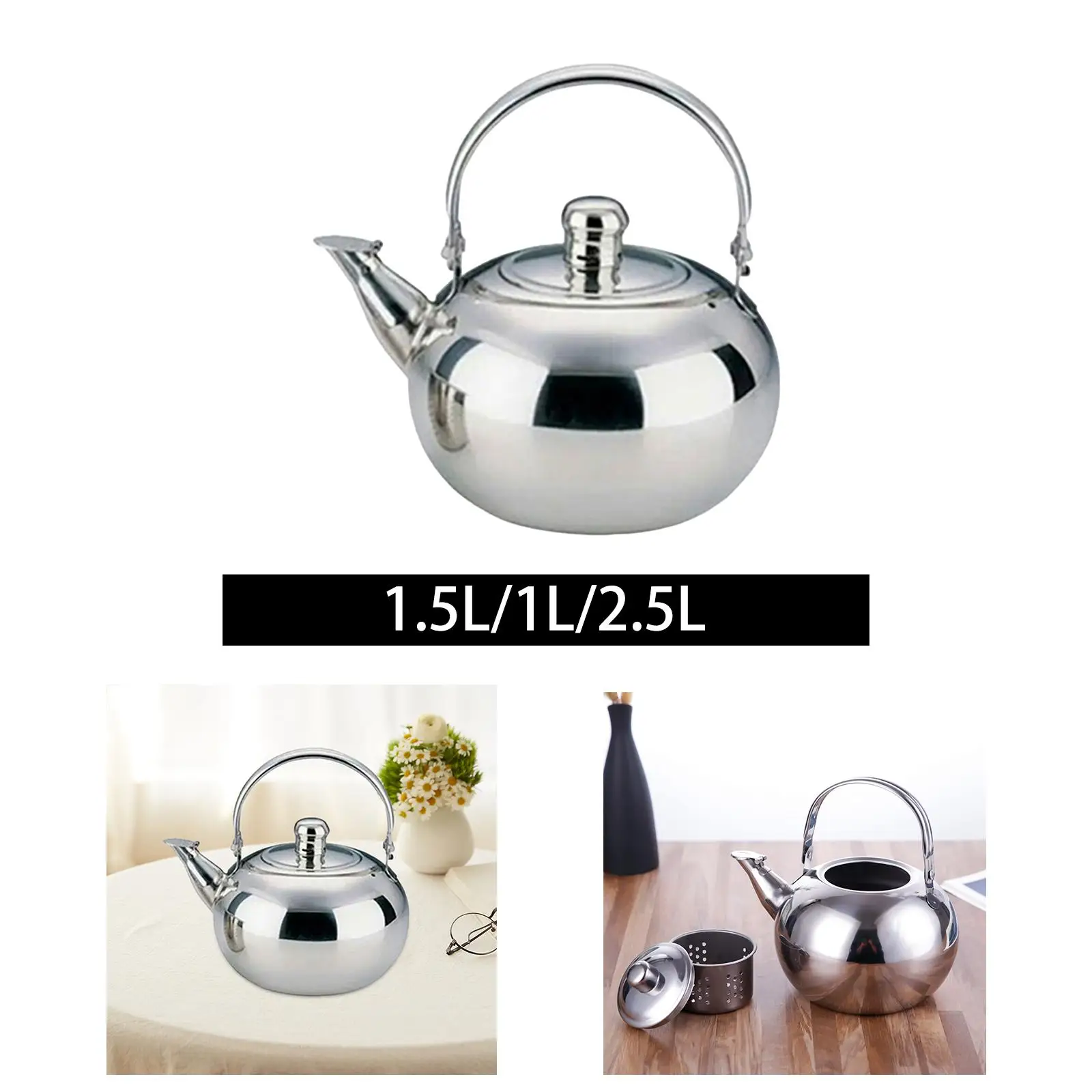 Tea Kettle Gift Water Boiler Coffee Pot Large Capacity Stainless Steel Tea Kettle for Cooking Home Housewarming Kitchen New Year