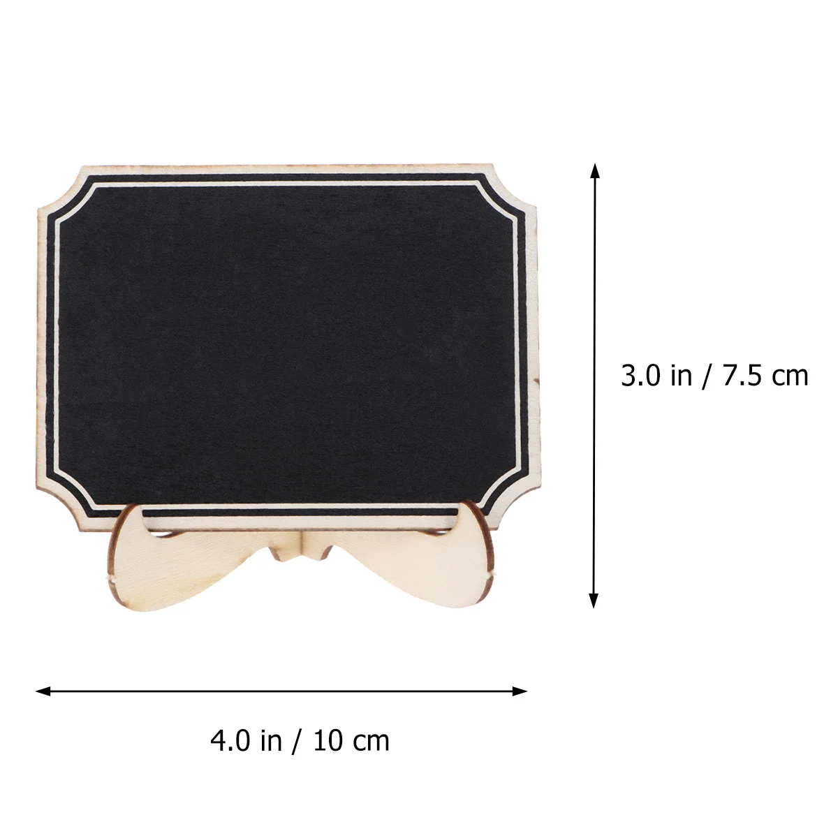 10Pcs Creative Mini Chalkboards Narrow Wood Trim Erasable Message Boards for Wedding Dinner Party Table Place Signs