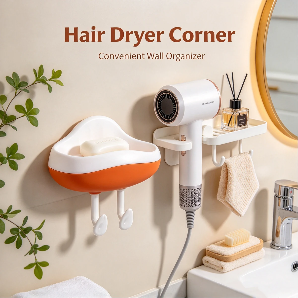 Creative Cloud-Shaped Wall-Mounted Drainage Soap Box with Hooks for Home Bathrooms (No Drilling Required)