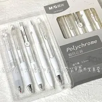 5pc Cute Black Ink Gel Pen Fashion Simplicity Solid Color Series Stationery Gel Pen Smooth Quicky Dry Scrapbook Exam Pen Student
