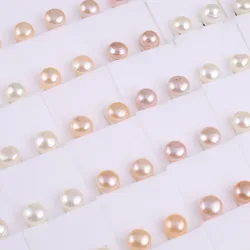 8-9mm Multi-Color Natural Freshwater Pearl Earrings Exquisite Women's Earrings Jewelry Gifts Wholesale A Pair