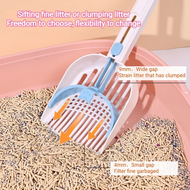 Cat Litter Scoop Pet Cleaning Tool Poop Shovel Dual Purpose Shovel Thickness Gap Adjusted Pet Cat Excrement Cleaning Litter