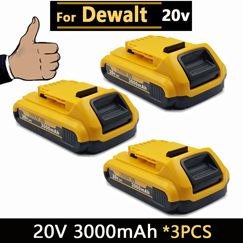 20V DCB203 Oplaadbare Li-ionbatterij 3.0Ah Voor Dewalt Gereedschap DCB205 DCB182 DCB206 DCB204 DCB200 DCB180 DCD DCF DCG Serie
