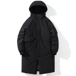 New Men's Long Coat Winter Cotton Padded Jacket Men Hooded Oversize Man Parkas Outerwear Fashion Loose Thick Warm Coats