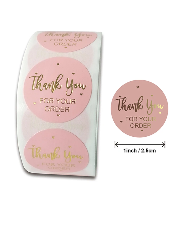 500 قطعة تسميات مستديرة ورق الكرافت شكرا لك ملصقات Dragees كيس الحلوى زهرة هدية صندوق كعكة صناديق التعبئة والتغليف ملصق الزفاف #2
