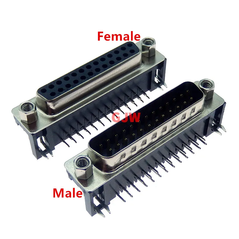 2PCS DR9 / 15 / 25 / 37 DB44 DR78 DB9 male / female welding plate plug 90 degree bent foot / pin serial port VGA socket