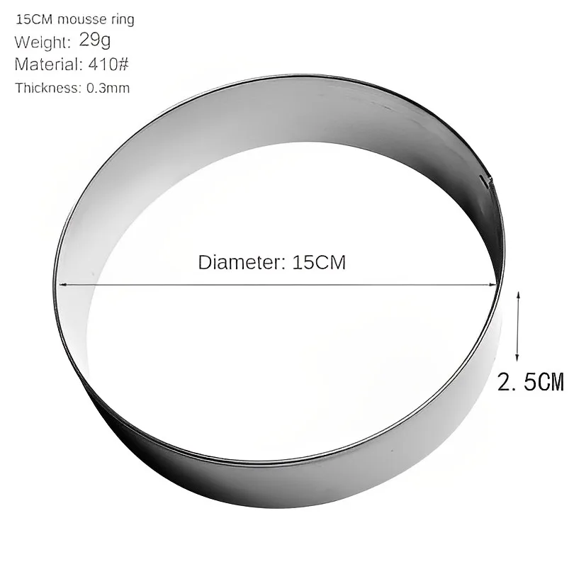 أداة كعكة المعجنات الديكور الفولاذ المقاوم للصدأ أدوات كعكة كعكة قابل للتعديل حلقة صغيرة مستديرة اكسسوارات المطبخ #5