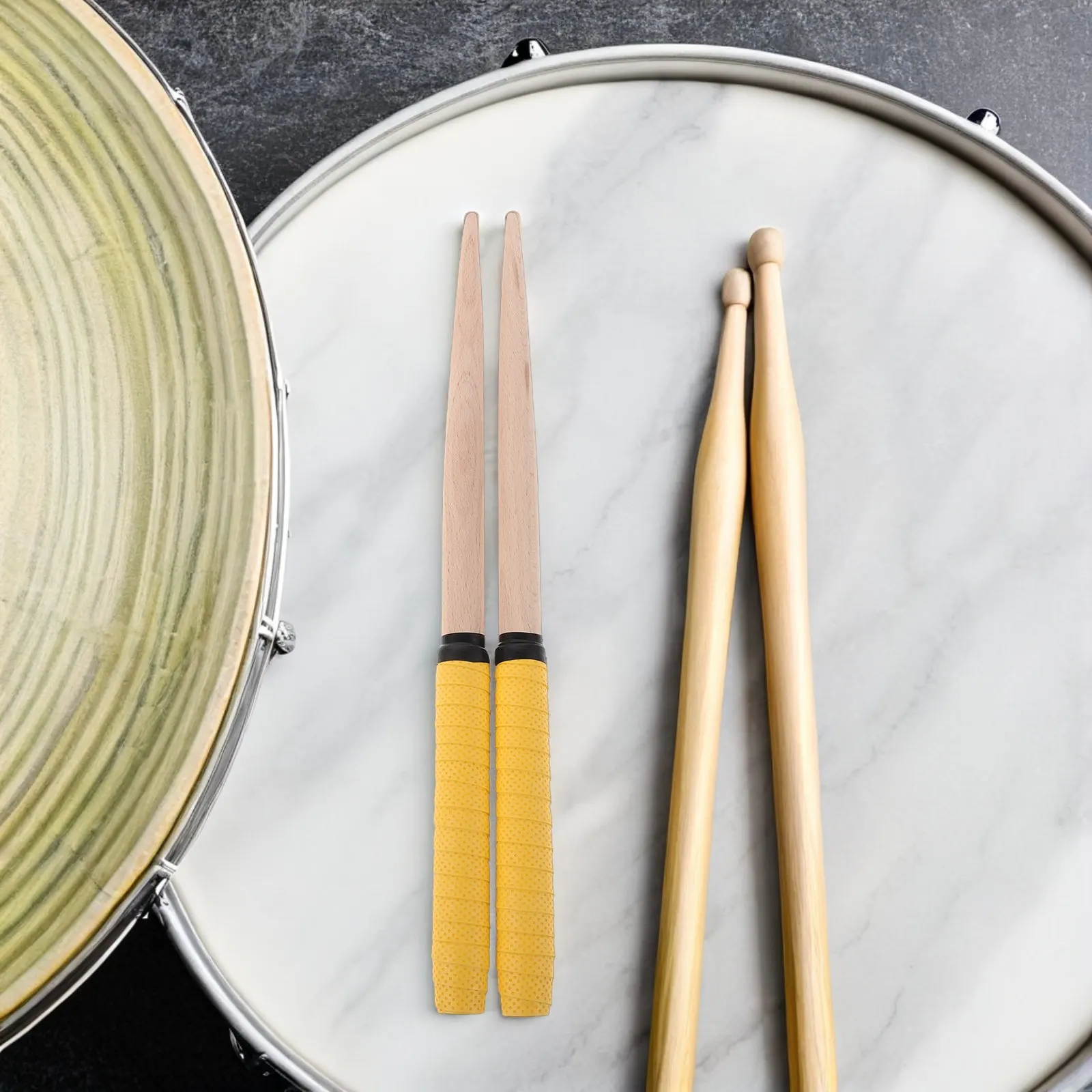 1 par de varillas para tambor Taiko, palillos de madera Maibachi para controlador de tambor Taiko, palillos de percusión ergonómicos antideslizantes y ligeros