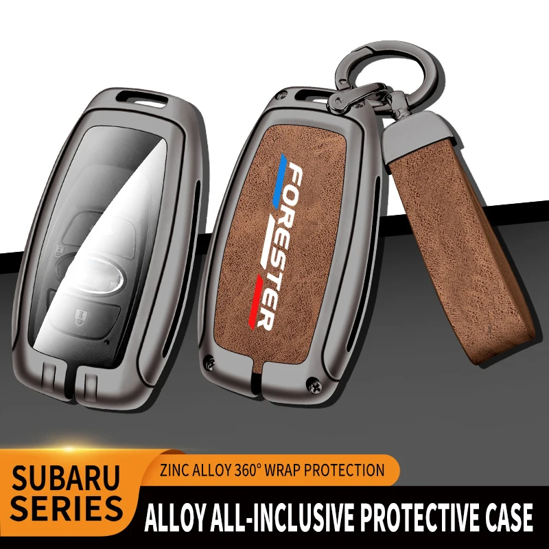 Car TPU Zinc Alloy Key Case Bag For Subaru Forester XV WRV Car KeyChain Car Metal Key Shell Auto Interior Decoration Accessories