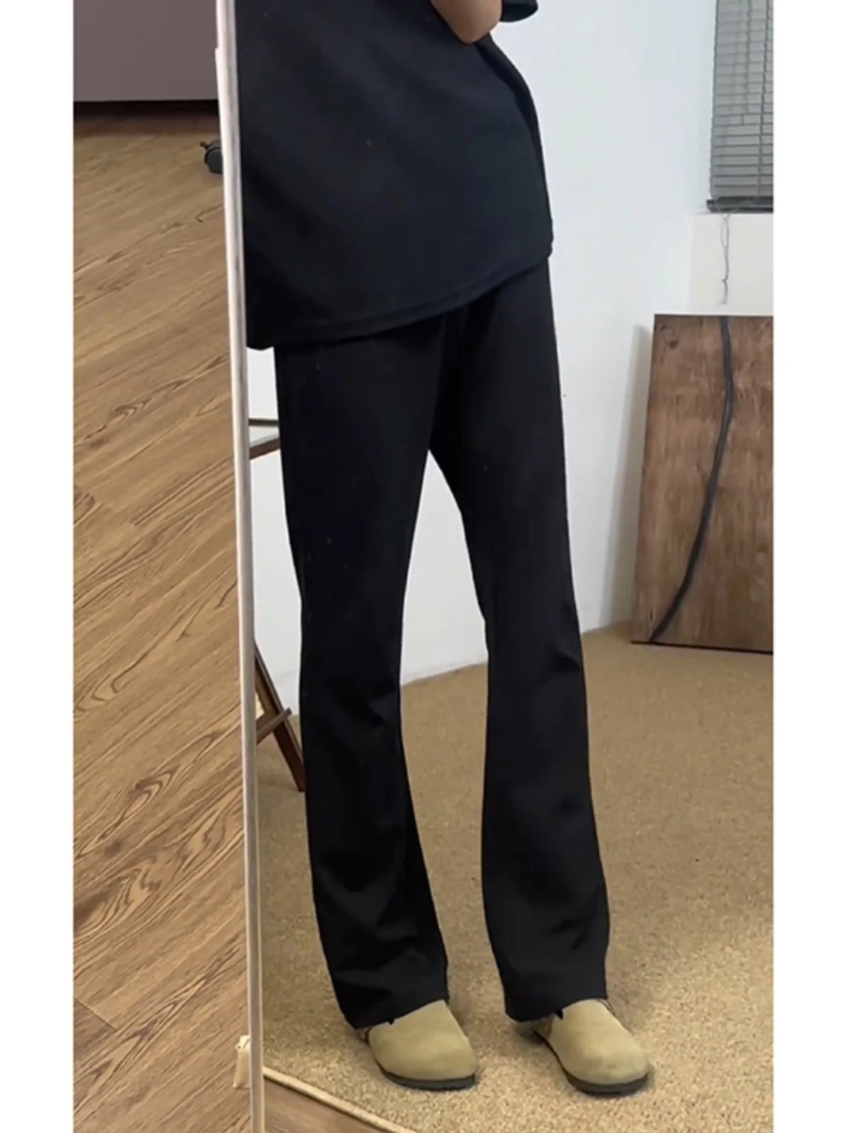 

Мужские брюки из черного шелка Black Ice: летние, струящиеся, премиум-класса, с плиссировкой, прямого кроя, модные, стройнящие, повседневные