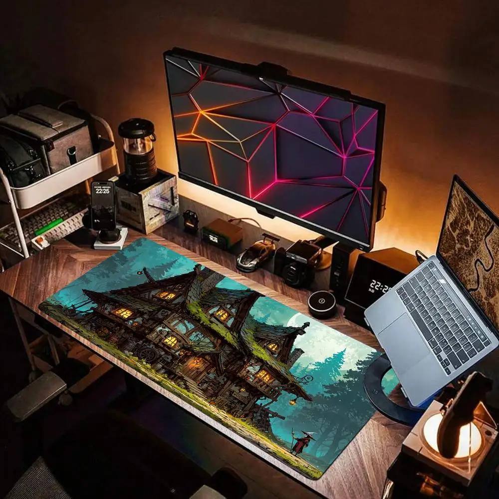 Mushroom Hut anime Muismat bureaumat gamingmatten XXL muismat gamer pc accessoires rubber antislip geschikt voor werk en spel