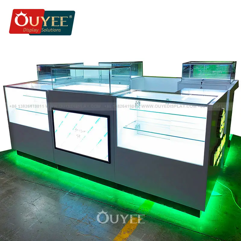 Customized-Commercial Furniture Custom Cabinets Retail Store Shop Smoke Shop Display Accessories Floor Glass Display