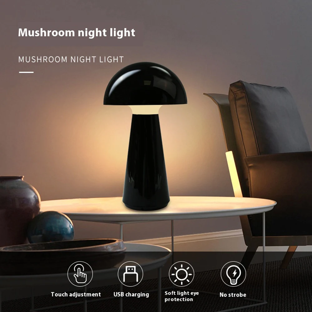 LED Modern Bud Table Lamp Rechargeable Touch Three-tone Lighting for Cafe Bar Restaurant Living Room Bedroom Study Decoration