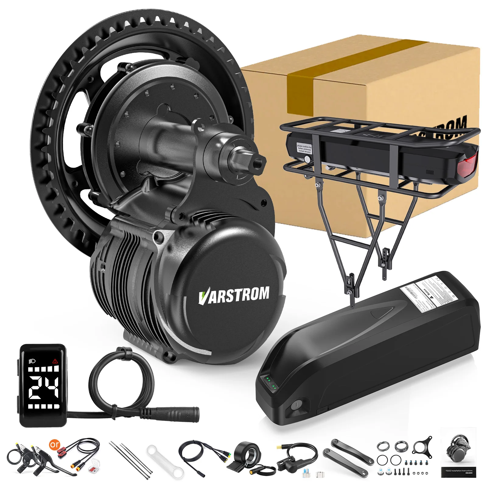 Tongsheng TSDZ8 TSDZ2B 750W 500W 250W Motor Kit Mid Drive Torque Sensor Engine Electric Bicycle Conversion Kit Hailong Battery