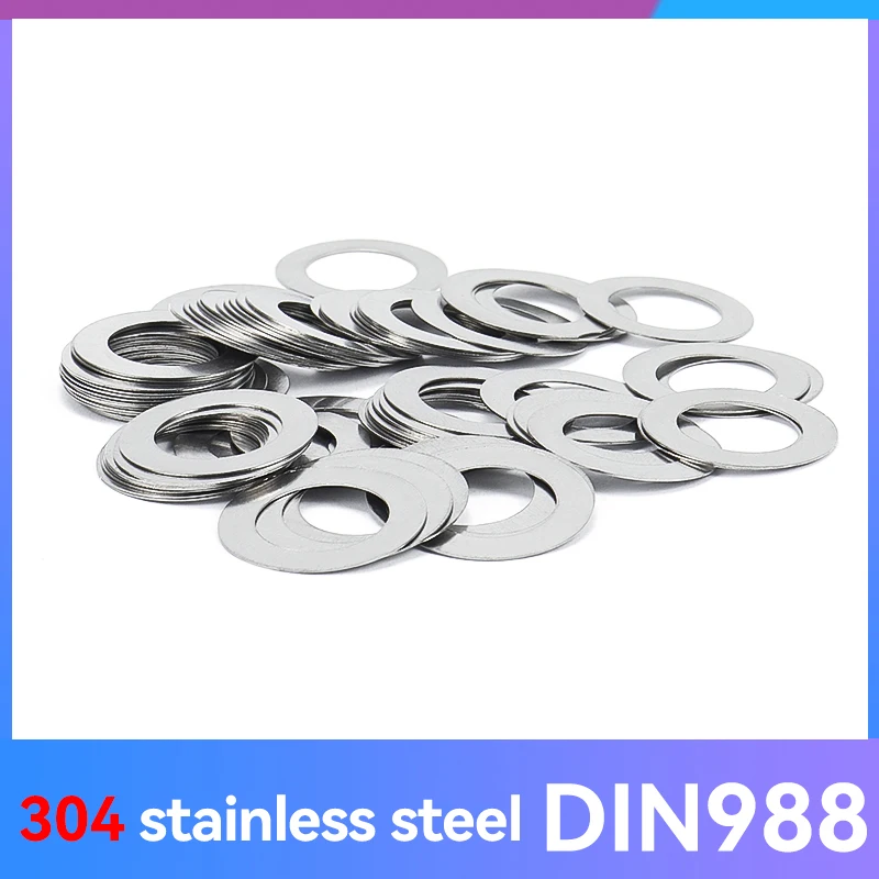 0.1/0.2/0.3/0.5 M3 M4 M5 M6 M7 M8 M9 M10 M12 -M20 DIN988 304 Stainless Steel Adjusting Shim Gasket Ultra Thin Flat Washer